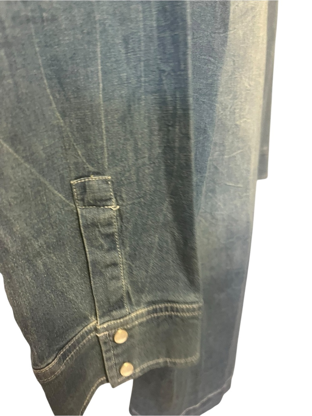 Johnny Was 3J Workshop Denim Shirt Dress Women Small Blue Boho Western Snap - Picture 8 of 9